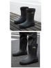 Men's Korean Style Waterproof Mid-Calf Rubber Rain Boots - Non-Slip, Slip-On Casual Fashion Shoes