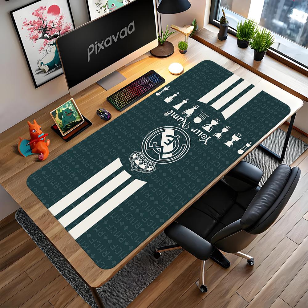 Real Madrid Club Customize Text Mouse Pad Keyboard Pad Computer Desk Keyboard Mat Non-Slip Rubber Bottom Suitable for Office Gaming PC Laptop