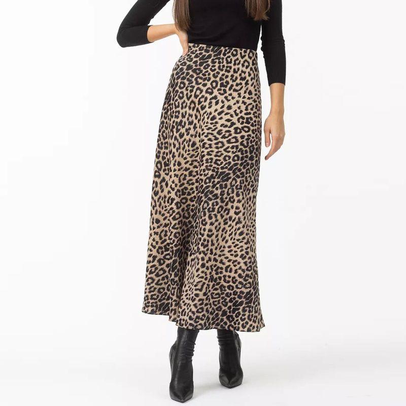 

Printed High Waisted and Hip Hugging Skirt Print High Waist Sheath Skirt Beige leopard print XL