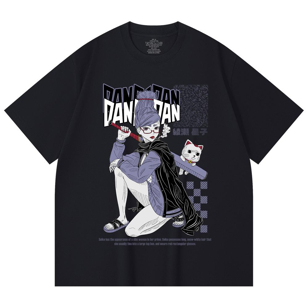 230 g/m² 100% Baumwolle Dandadan V3 Seiko Print Unisex Schweres Baumwoll-T-Shirt