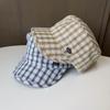 Small fresh cap literary plaid equestrian cap retro fashion baseball cap women's casual knight hat