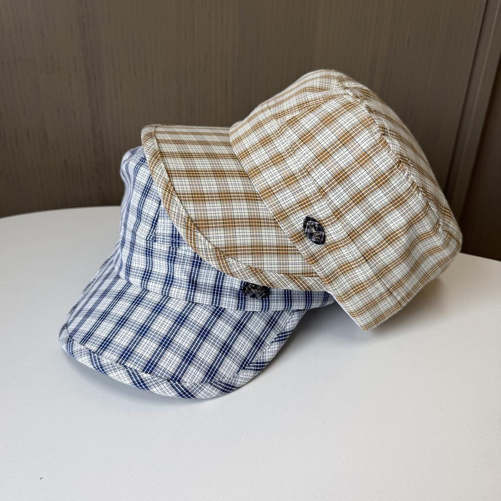 Small fresh cap literary plaid equestrian cap retro fashion baseball cap women's casual knight hat