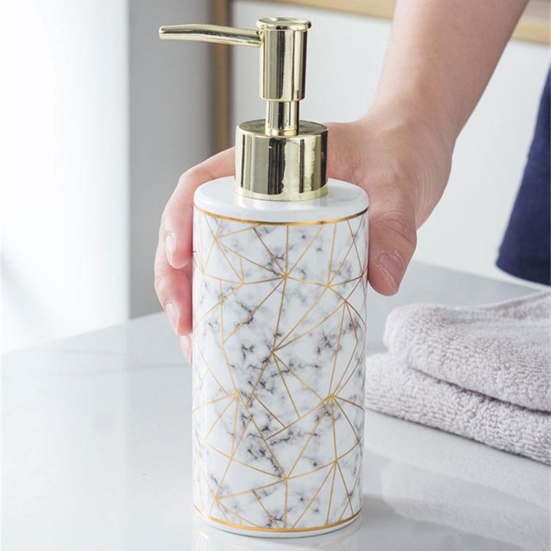 Ceramic Marble Lotion Dispenser 63mm Bottom Diameter Modern & Elegant for Bathroom & Kitchen Use Makeup Liquid Container