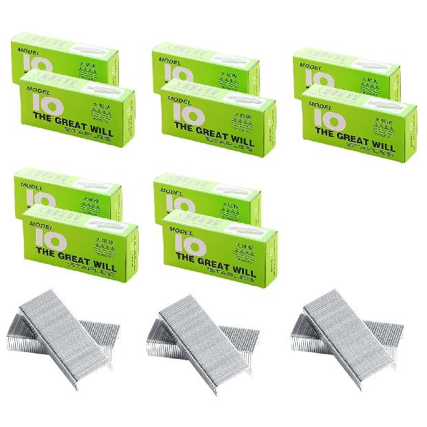 10000 Pcs 10# Mini Staples, 0.4 Inch x 0.2 Inch Stainless Steel Staples for Small Desk Top Stapler for Office and Home (10000, 10#) 10000