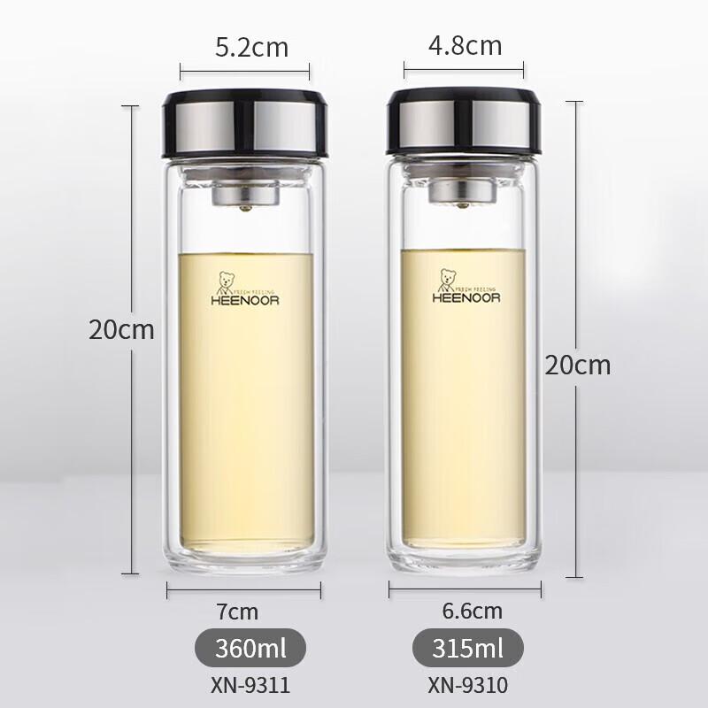 Heenoor Double Wall Glass Tea Bottle