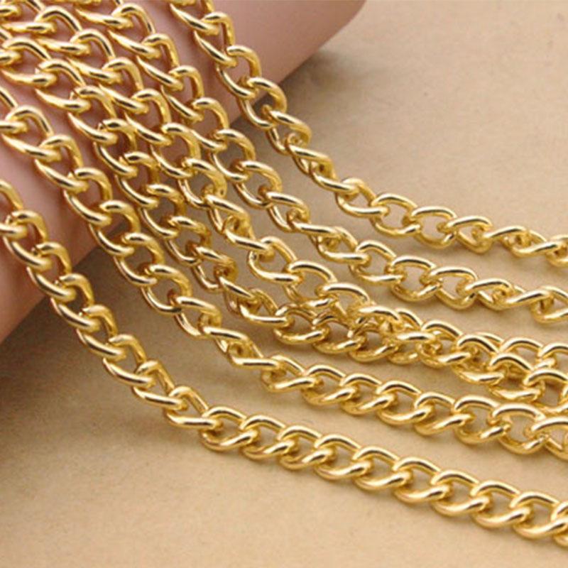 Byzantine Necklace Twisted Chains Curb Chains Bulk Aluminum Chain Fit Bracelets Open Link Chain For DIY Jewelry Making Findings