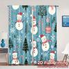 2pcs,Curtains Cute Snowmen Christmas Trees Candy Canes (2) Popular Curtains Digital Printed Versatile Polyester Curtains Outdoor