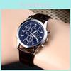 Montre pour homme à succès avec bracelet en verre bleu à trois yeux, montre à quartz, style décontracté, montre cadeau