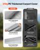 Carport Replacement Canopy, 6 x 4 m Potable Garage Tent Top Tarp with Sidewalls, UV-Resistant & Waterproof, Heavy Duty Car Shelter Tarp with Ball