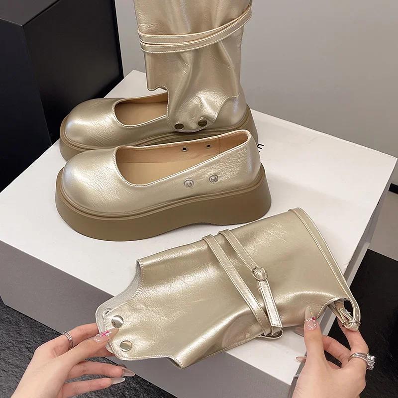 Women Cool Boots Sandals Mid Calf Flats Platform Shoes Summer New 2025 Trend Casual Woman Sandals Brand Zapatillas Mujer