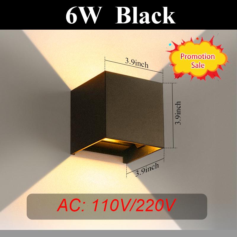 Lămpi de perete cu LED Aplică de perete interioară IP65, aluminiu, rezistent la apă, pentru interior, exterior, lămpi de perete, pentru exterior, pentru sufragerie