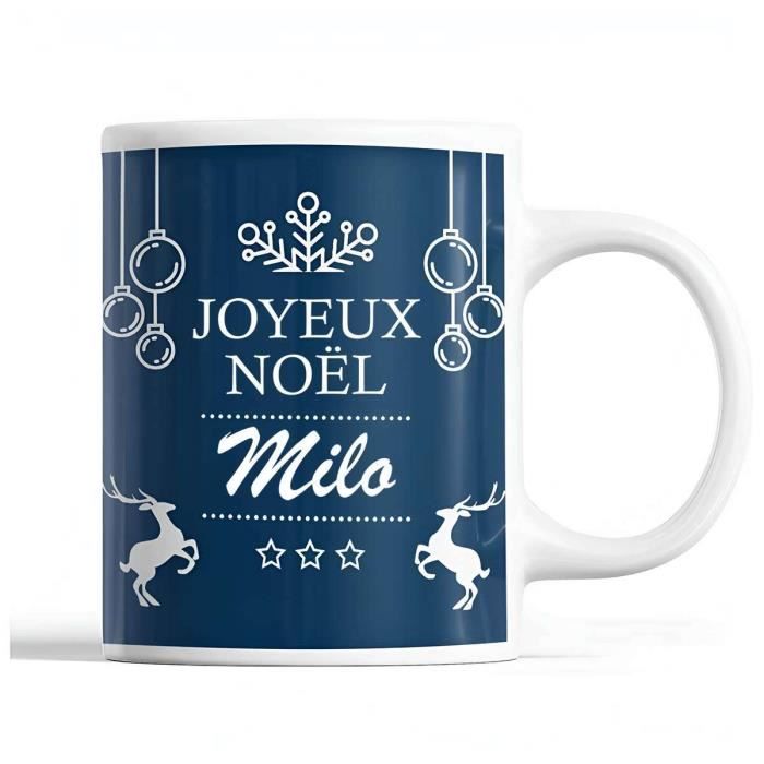 Mug - Noël Milo Bleu - Ceramic - Front/Back Print - 325 Ml
