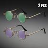 2-pack vintage round unisex glasses, ideal for gifts & photography.