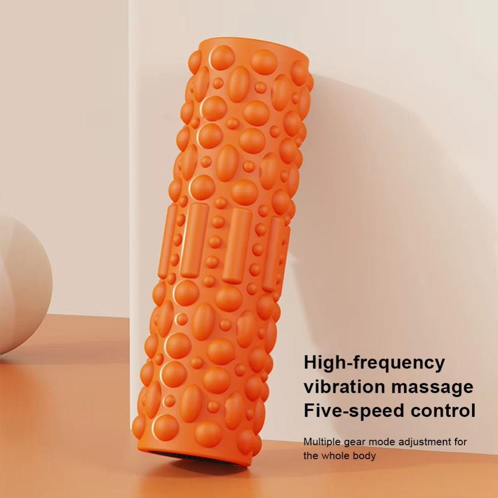 Rechargeable Vibrating Foam Roller Adjustable Tissue Massage Stick Electric Yoga Column  Yoga