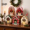 Holiday Treat Containers Christmas Wonderland Cottage Gift Box, House Shaped Paper Boxes, Exchange Packaging Snack Holder with Handle for Cookies
