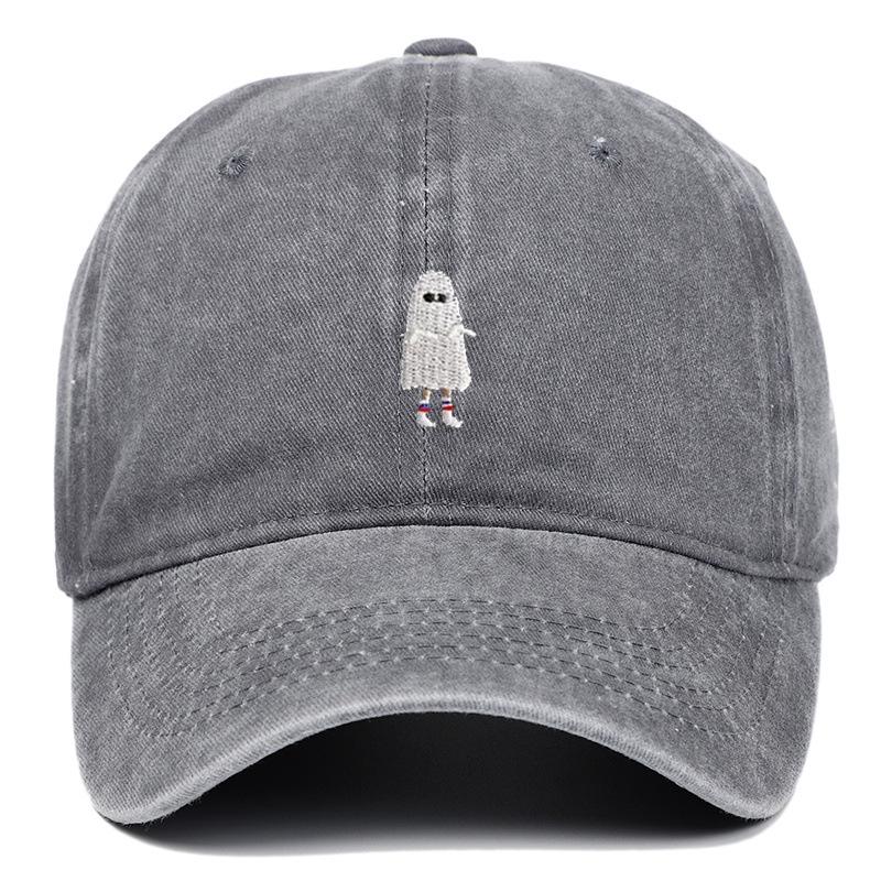 Ghost Embroidery Halloween Baseball Cap - Adjustable, Lightweight & Fashionable for Any Occasion Adjustable серый
