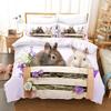 3D The Rabbit Bedding Sets Duvet Cover Set With Pillowcase Twin Full Queen King Bedclothes Duvet Cover