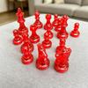 16PCS Chess Pieces Only Chessman Set 1.93 Inch King Height Easy Identification for Chess Enthusiasts Transparent Red