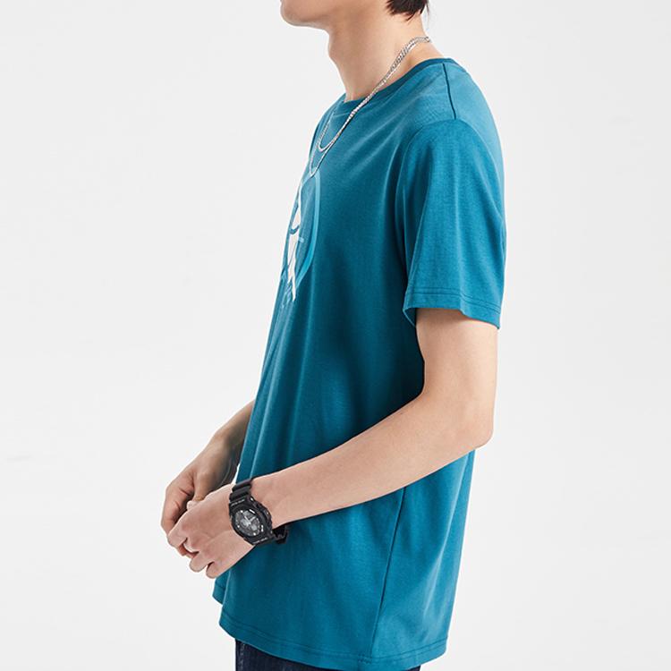 Li Ning Wade Series Pattern Printed Short Sleeve T-Shirt Men Tops Dragonfly-Green AHSQ471-5