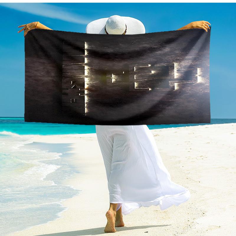 1 Stück Rammstein Musikvideo Teaser Strandtuch, schnell trocknendes saugfähiges Strandtuch, Outdoor-Sport Schwimmen Strandtuch, Weich und bequem Y7302