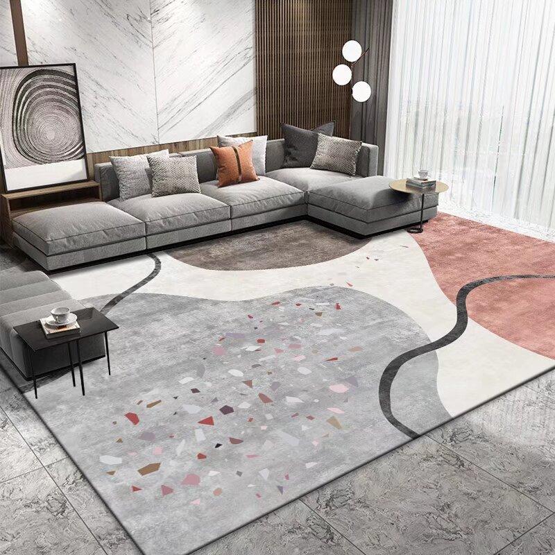 Light Luxury Geometric Large Carpets for Living Room Modern Decoration Home Bedroom Rug Soft Non-slip Coffee Tables Mat 200x300