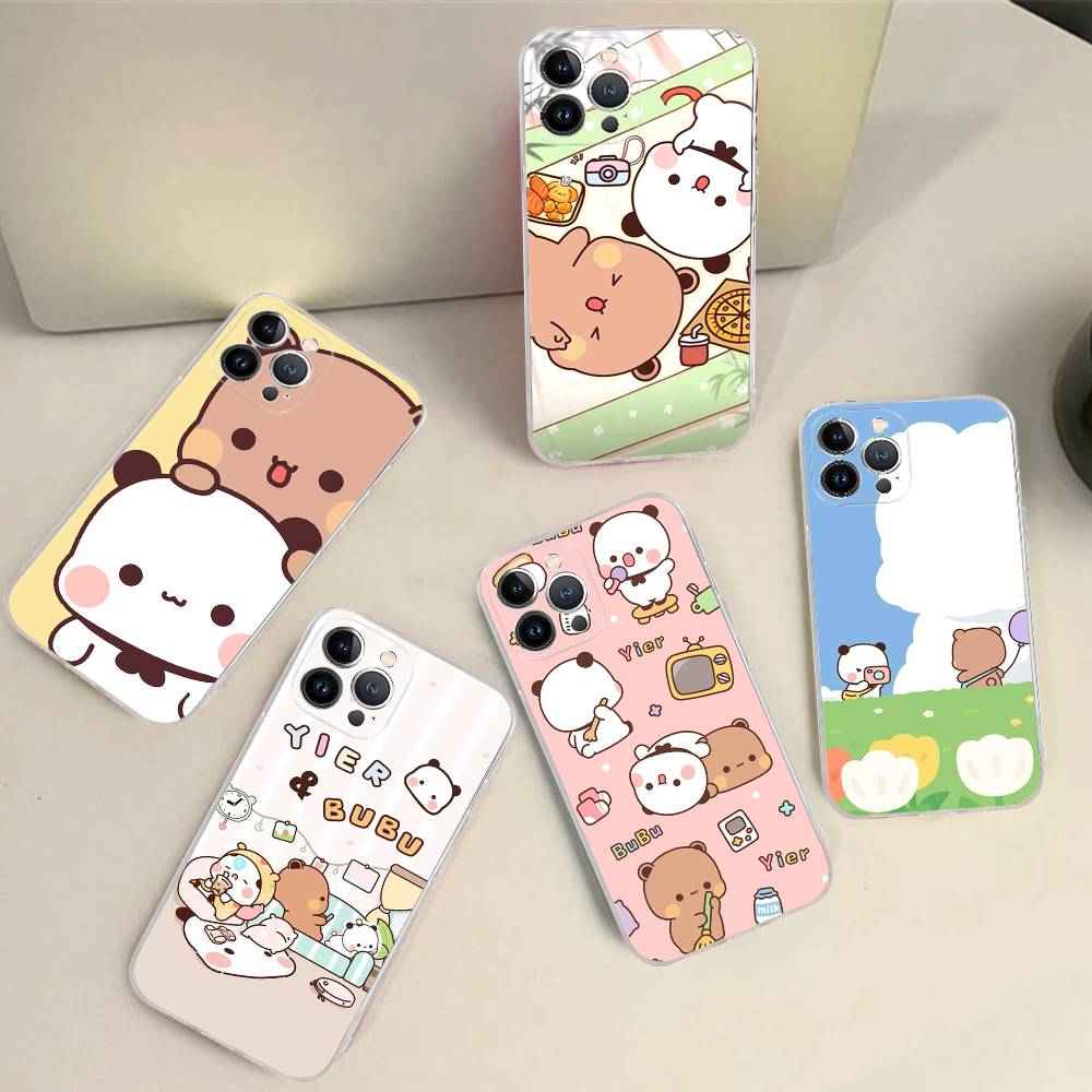 Character Bubu And Dudu Transparent Phone Case For IPhone 16 15 14 13 12 11 Pro Max Plus Soft Cover