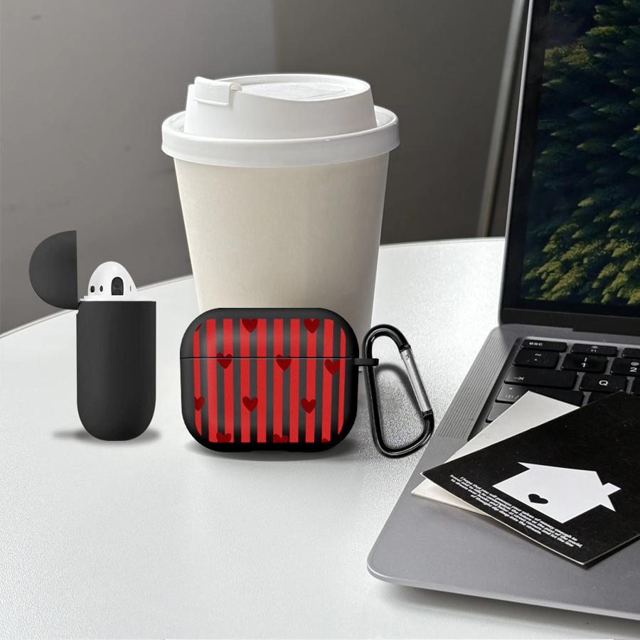 Stripe Love Heart Earphone Cases Cover Case For Airpods Pro2 2 Pro Pro3 3 4 1