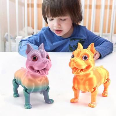 3D Baskılı Köpek Figürü Hareketli Eklem Simülasyonu Pit Bull Figürü Eklemli Hayvan Modeli Oyuncak Ev Ofis Kitaplık Masaüstü Dekorasyon Süsü