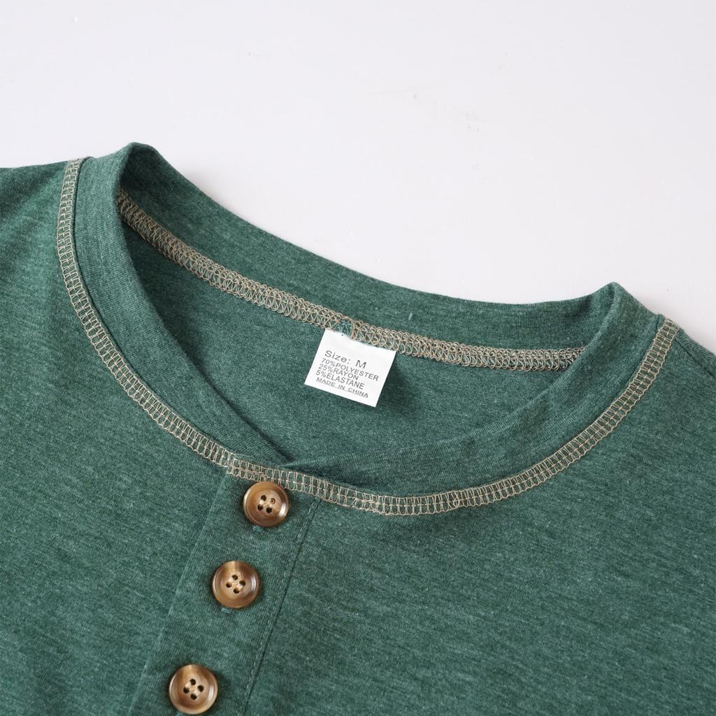 Men'S Button Up Long Sleeved Fashionable Casual Sports Top