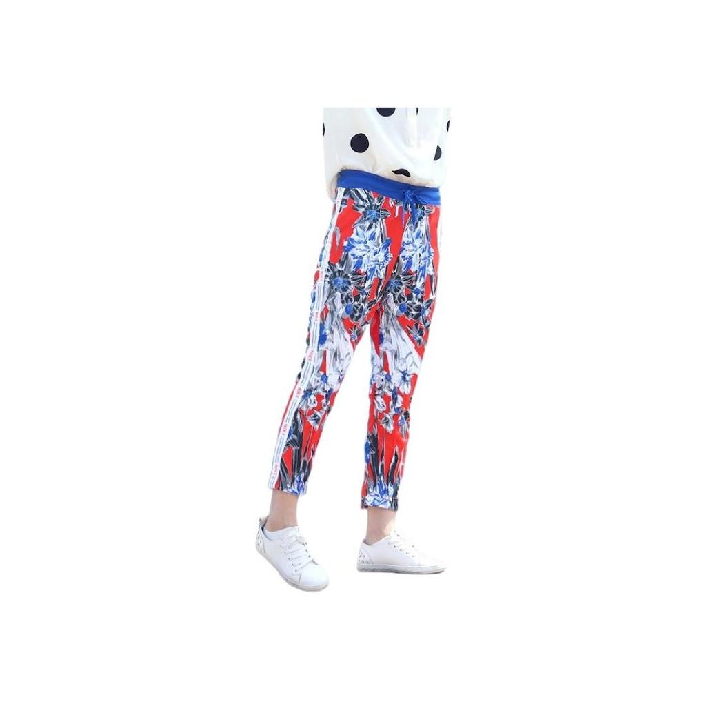 Nike Floral Print Drawstring Elastic Long Pants Women Bottoms Red AR2204-892