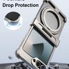 Oatsbasf for Samsung Galaxy Z Flip 6 Phone Case with 360° Rotatable Stand Thin Metal Magnetic Frameless Bumper Protective Cover