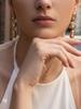 European Niche Design Zircon-Inlaid Water Drop Tassel Earrings, 18K Gold-Plated Stainless Steel
