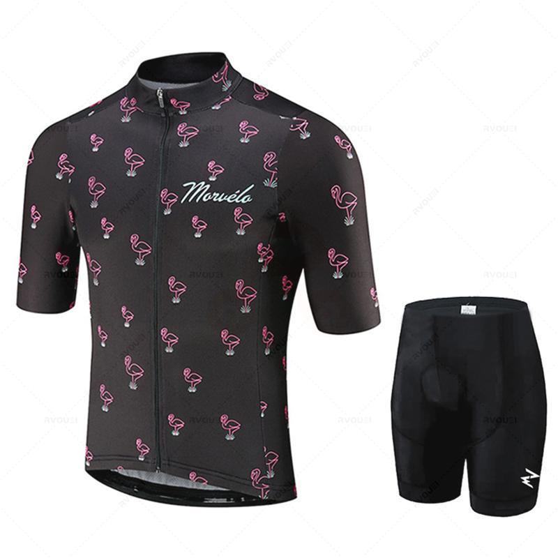 Morvelo-Radtrikot-Set für Herren, Anti-UV-MTB-Fahrradset, Fahrradanzug, Pro-Team-Rennuniform, Ciclismo-Kleidung, Sommer, 2024