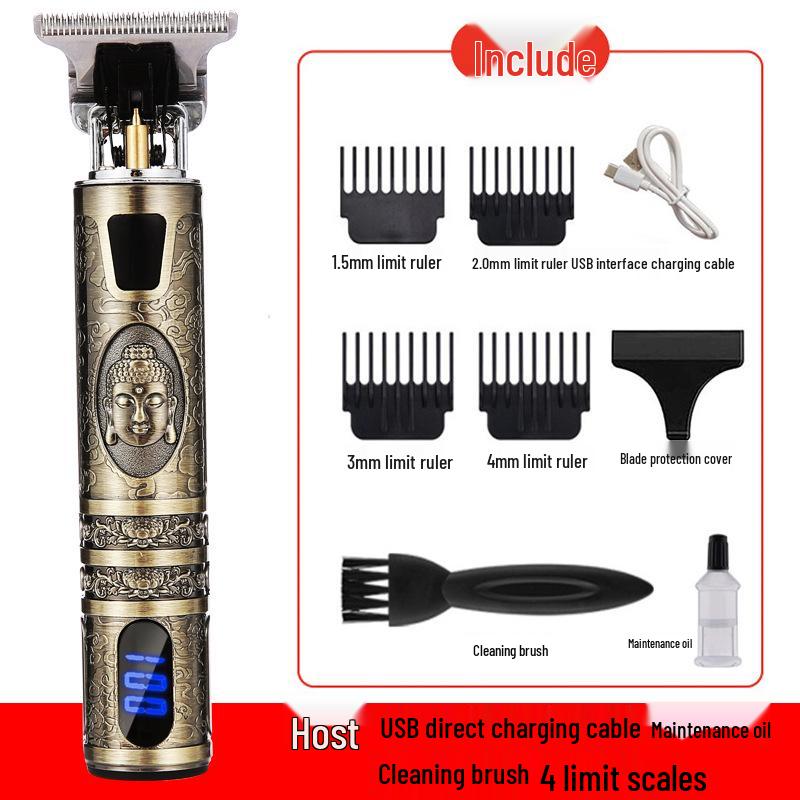 T9 Bald Electric Hair Clipper - Professional Rechargeable Engraving & Oil Head Shaver