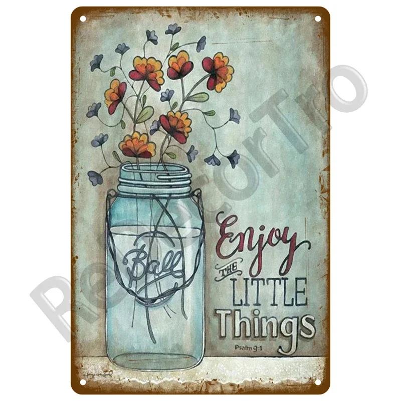 Metal Sign For Bar Home Wall Decor Art Tin Signs Flower Poster Gift Birds Vintage Metal Plaque Plates Decor Garden Flower Rul