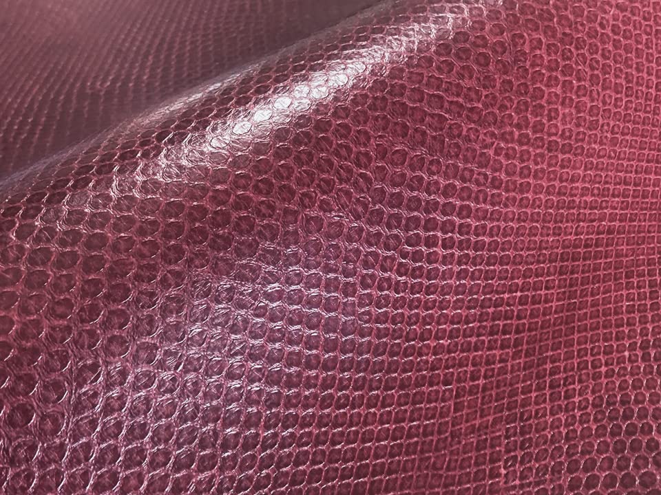 Snakeskin Synthetic Leather Fabric Wine 118 X 44 Cm [Basic Snake, Red]
