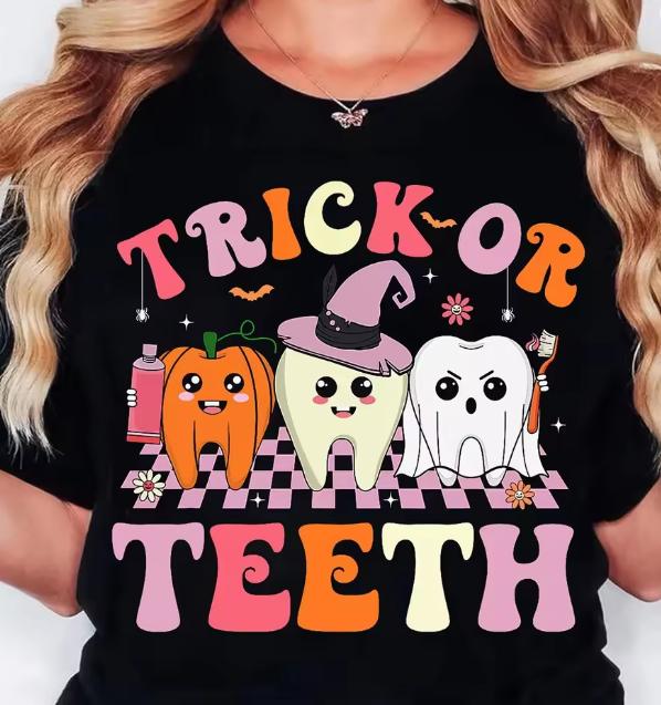 Women Spooky Mama Halloween Graphic Short Sleeve T Shirt Preppy Style Campus Outfit Round Neck Tee Bat Spider Web Print Holiday Party Casual Wear