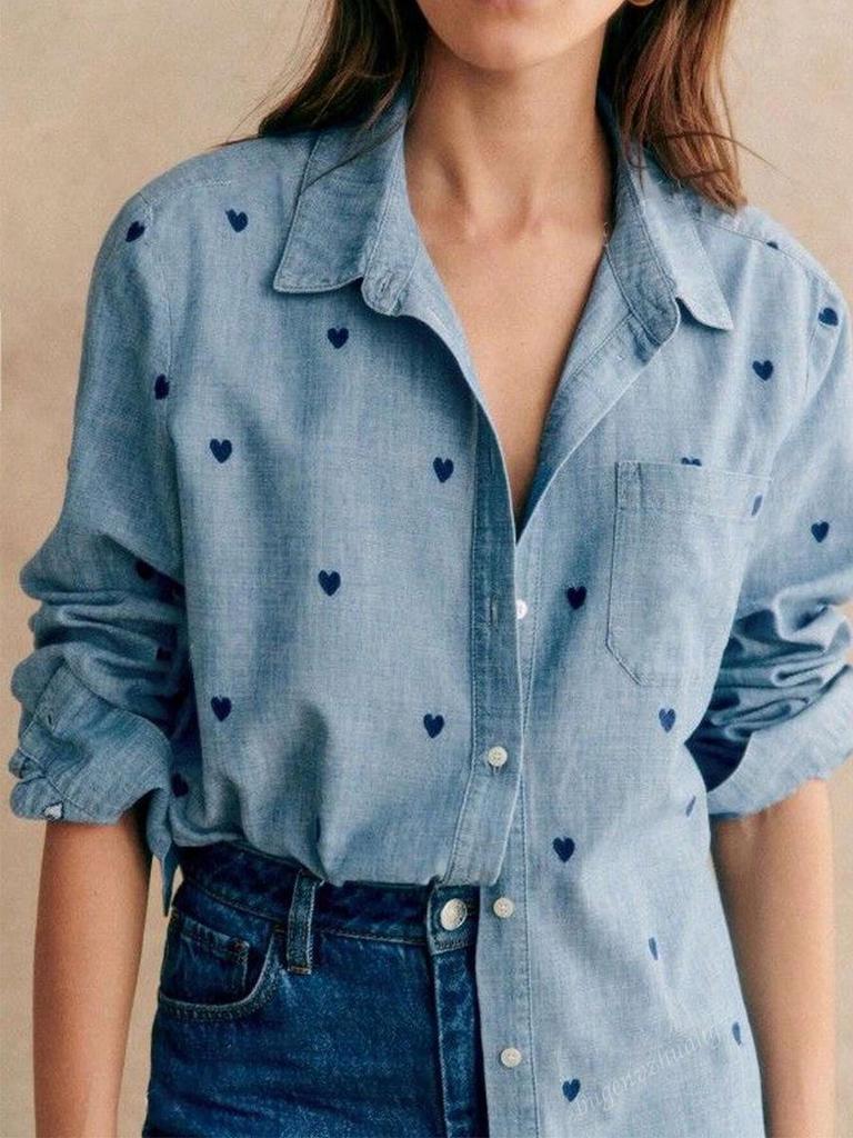 Rui Hou Mid-Length Long-Sleeved Shirt - Autumn European & American Style Design