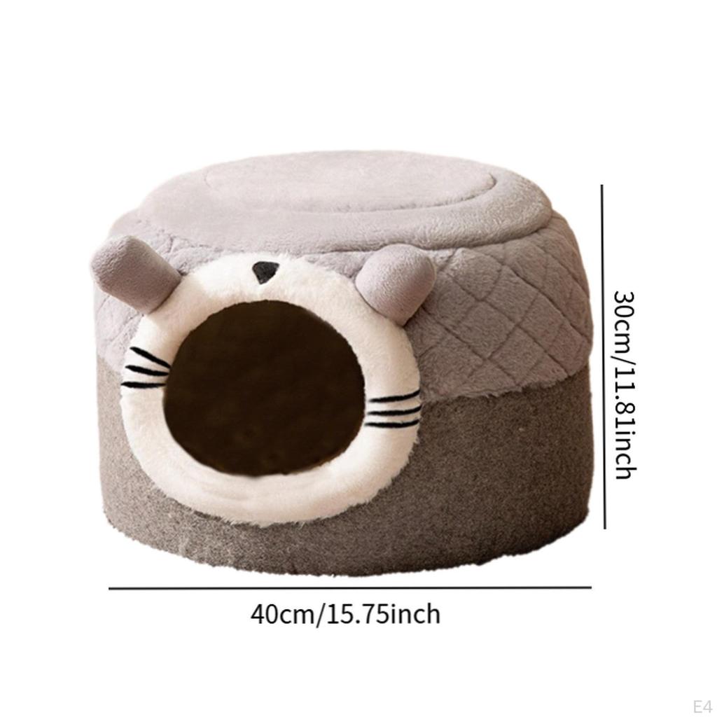 Katzenhaus Innen Geschlossenes Zelt Hütte Schlafnest Anti Slip Bottom für Winter Vielseitig Mongolisch