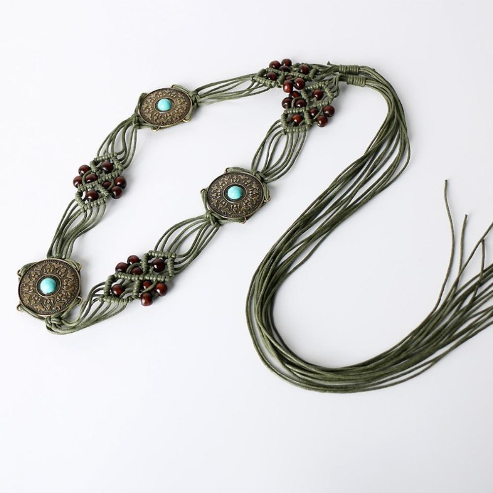 Accessories Versatile Woven Belt Bohemia Dress Casual Waist Chain Bohemian Waist Decoration  Skirt