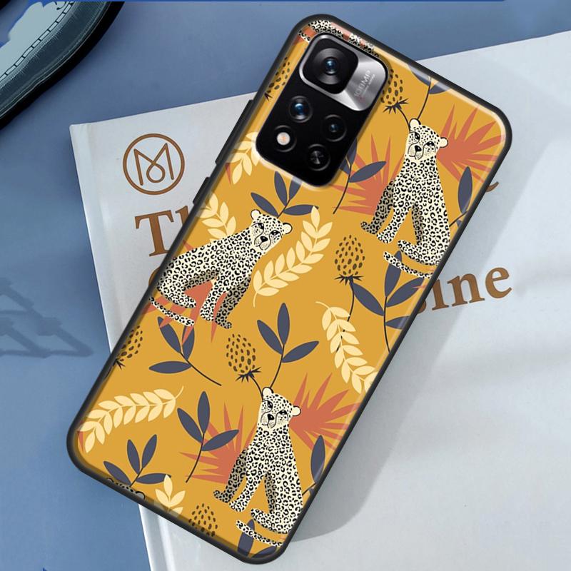 Tigers Leopards Tropical Leaves Case For Xiaomi Redmi Note 13 12 11 9 10 14 Pro 9S 10S 11S 12S Redmi 14C 10C 12C 13C Cover