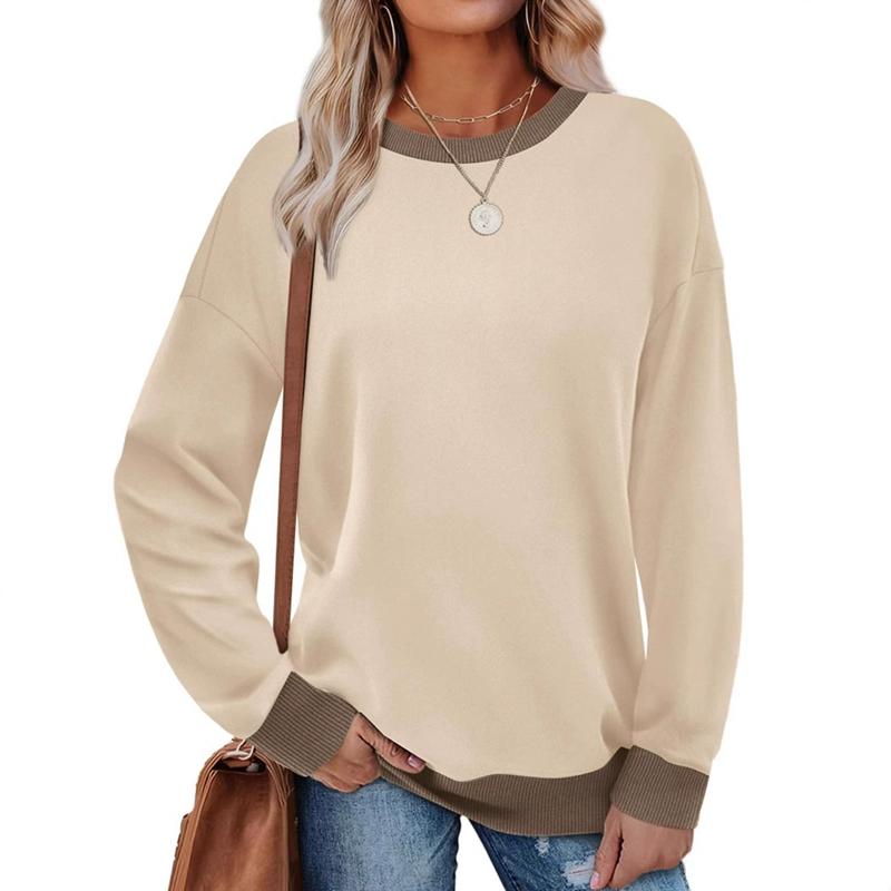 Autumn and Winter Women Round Neck Loose Long Sleeve Sweatshirt Casual Top