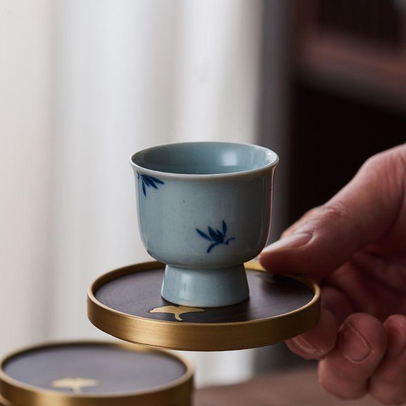 Wooden Coaster  6 Pcs Heat Resistant Non Slip Tea Cup Mat Decor Round Drink Coasters for Kitchen Table Coffee Office Home