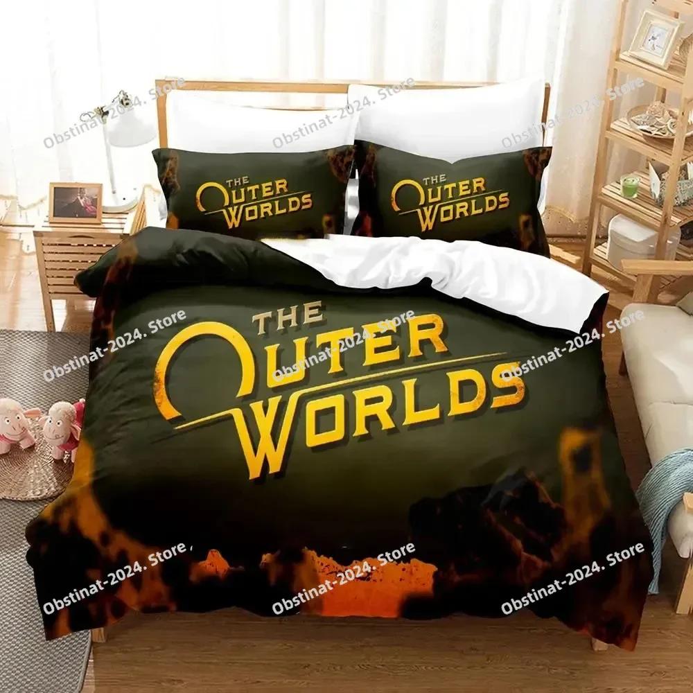Game Outer Worlds Bedding Set Boys Girls Twin Queen Size Duvet Cover Pillowcase Bed Kids Adult Fashion Home Textileextile