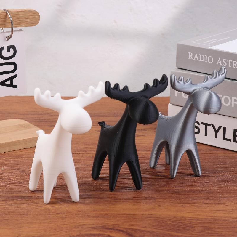 Modern Minimalist Deer Statue Elegant Stag With Large Antlers Cute Animal Decoration For Home Christmas Tree Shelf Birthday Gift