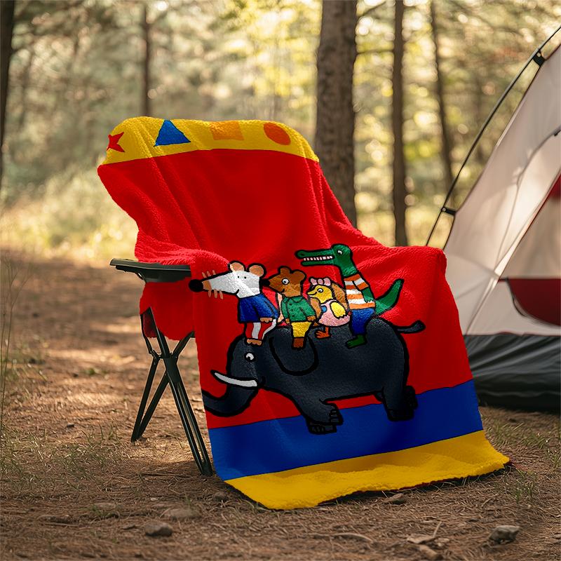 Maisy Mouse Theme Printed Blanket - Perfect for Couch, Bed, Travel & Outdoor Use | Machine Washable, Cozy & Durable.