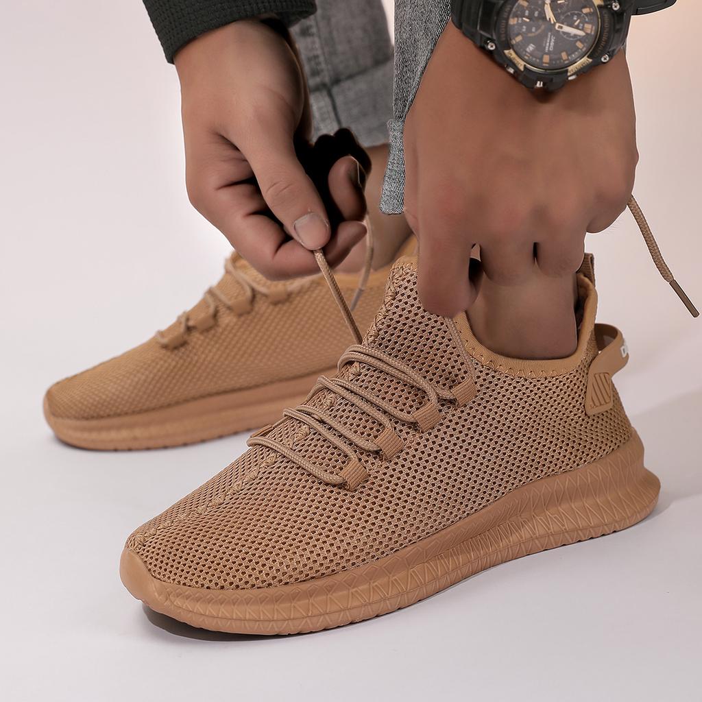 2025 Summer Trendy Fujeak Men's Ultralight Running Shoes - Breathable Mesh Casual Sneakers with Anti-slip Function, Solid Colour