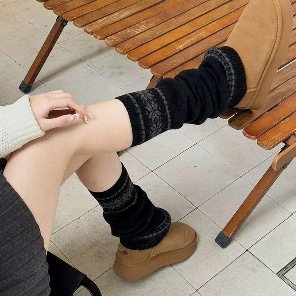 Knitted Leg Warmers Warm Long Socks Casual Knee Socks Autumn Winter