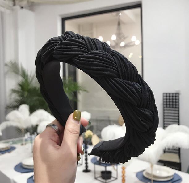 New Fashion Women Hairband Cross Knot Braid Headband Adult Autumn Winter Headwear Wide Side Turban Hair Accessories