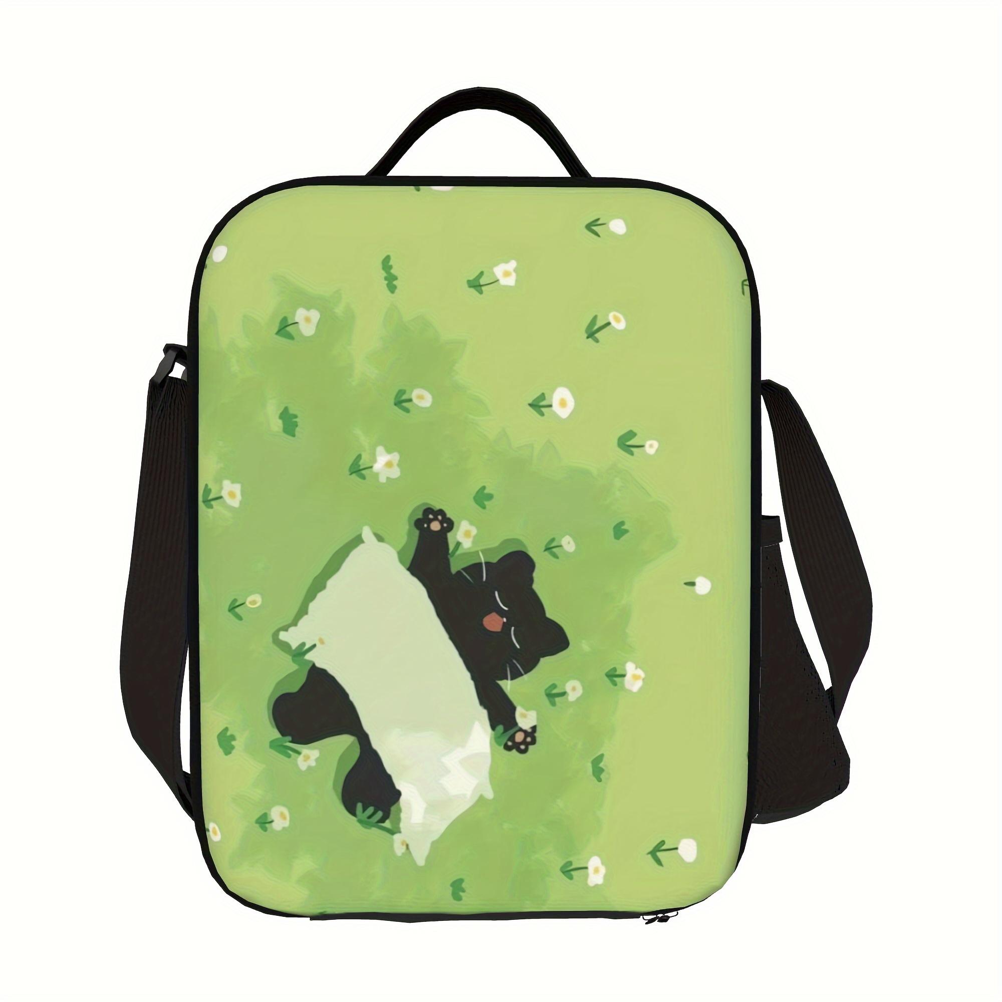 

Очаровательная термосумка для ланча с рисунком спящего черного кота - Многоразовая, портативная для школы, офиса, пикников и многого другого - Идеальный подарок для 26.5x20x11.5CM